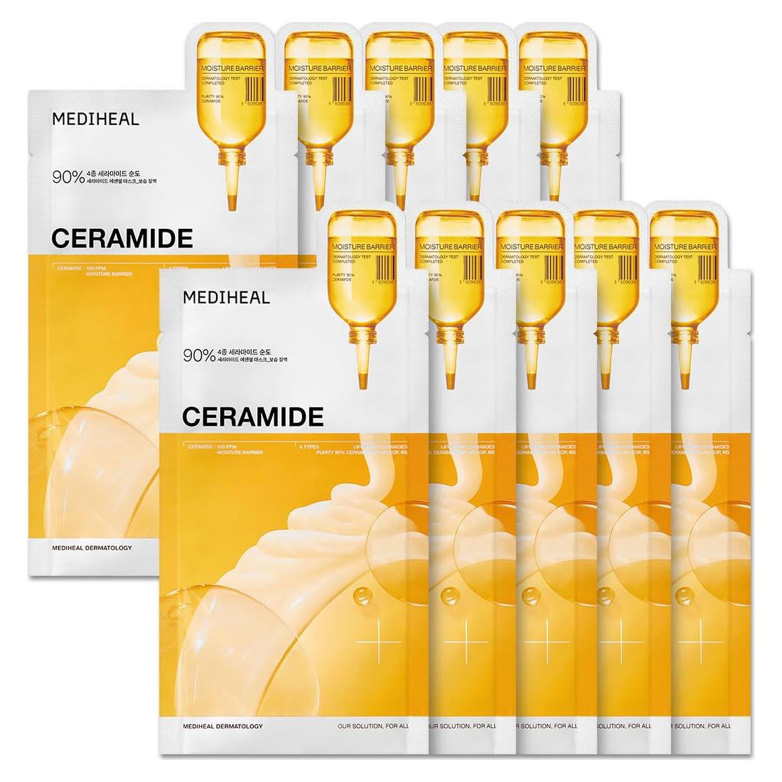 Mascarilla de Hoja Mediheal Ceramida 10 Pcs Hidratación Intensiva