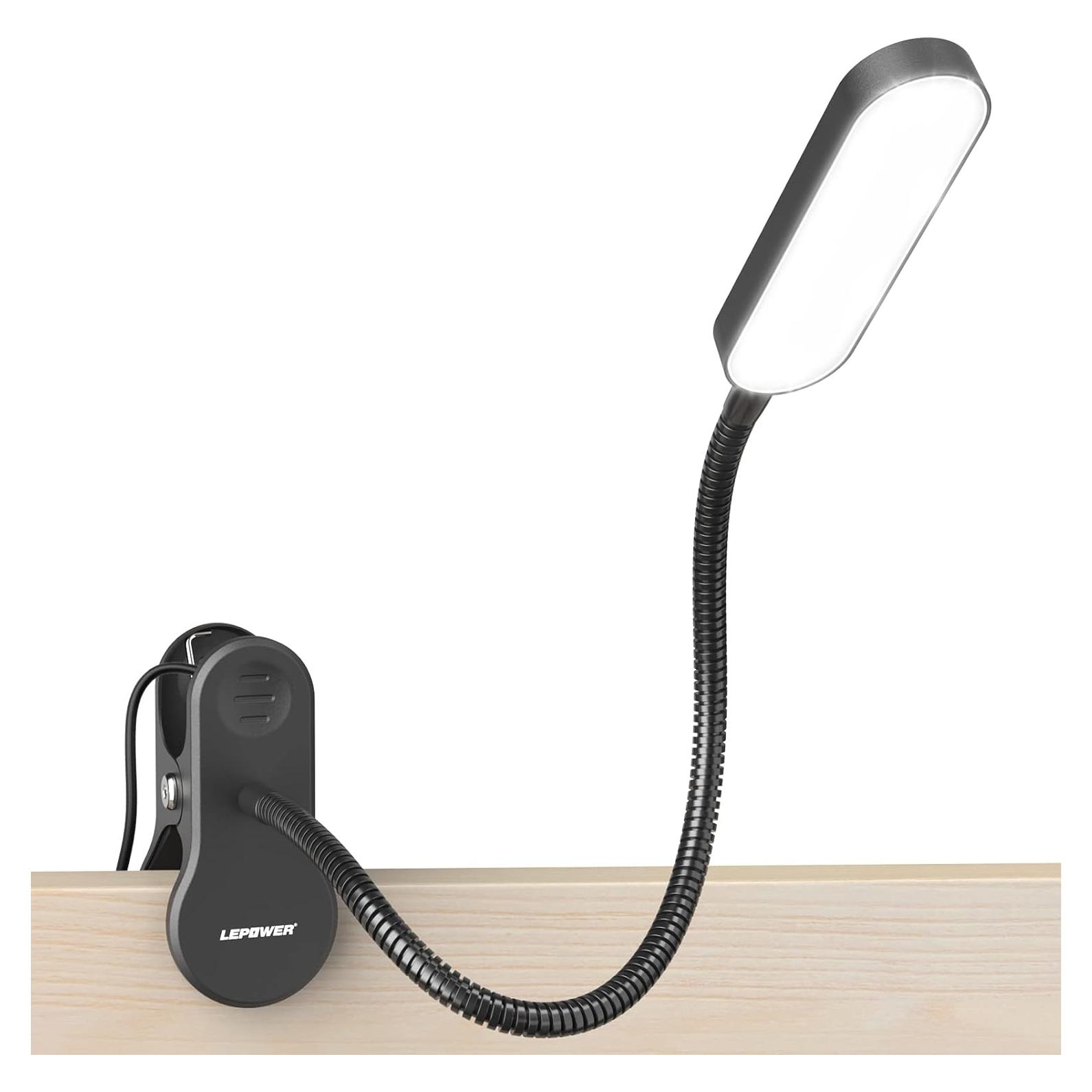 Luz de Clip LEPOWER CL-19, 60 LED, 25 Opciones de Iluminación, Negro