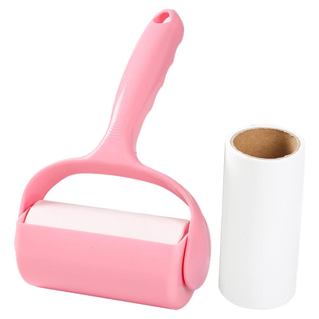 Rodillo Adhesivo para Pelos de Mascotas Nnverseryy Rosa con Recargas