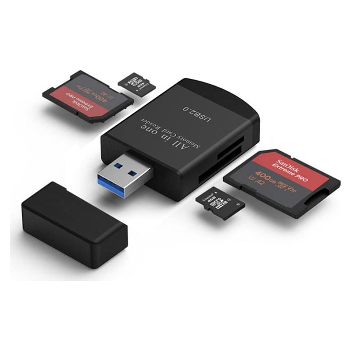 Lector de Tarjetas 4 en 1 TXY USB 2.0 Negro - SD, Micro SD, MS