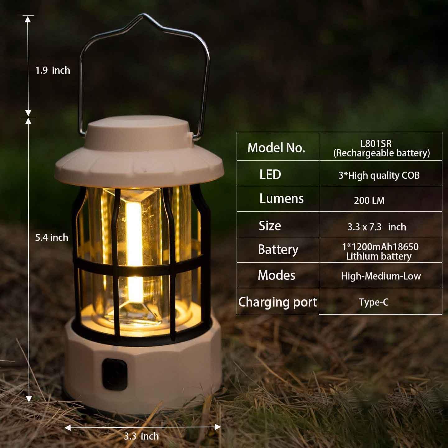 Linterna Recargable Impermeable Ajustable 18.5cm - L801SR