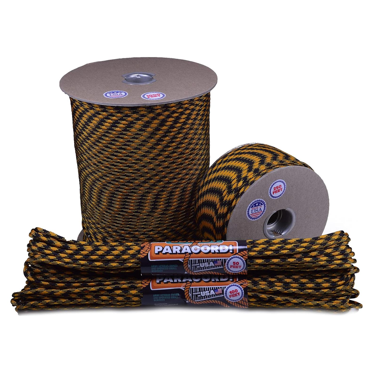 Paracord 550 Bored Paracord 15.24m Goldenrod y Negro