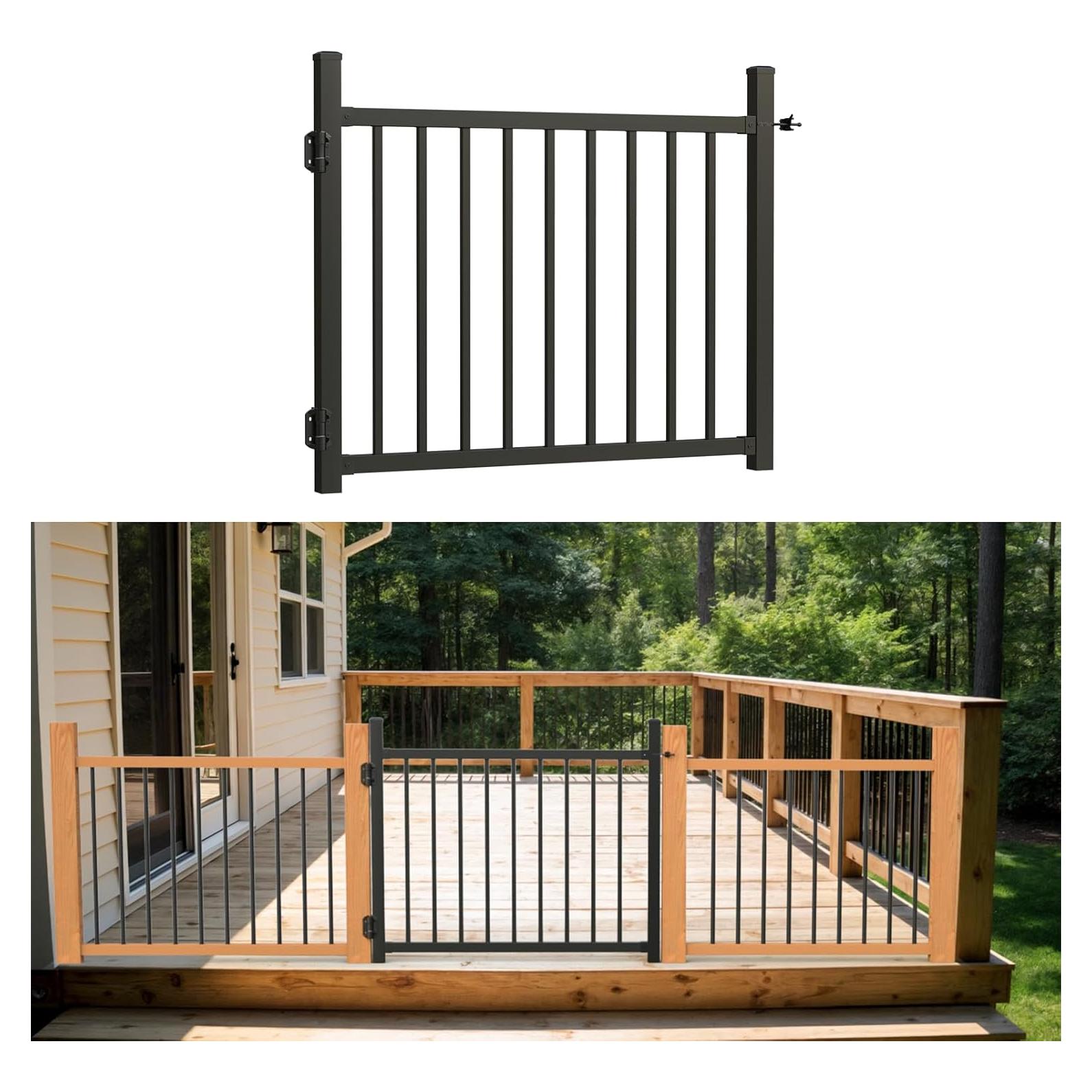 Puerta de Aluminio Coliwel 91.4 cm Ajustable Negra con Bisagras