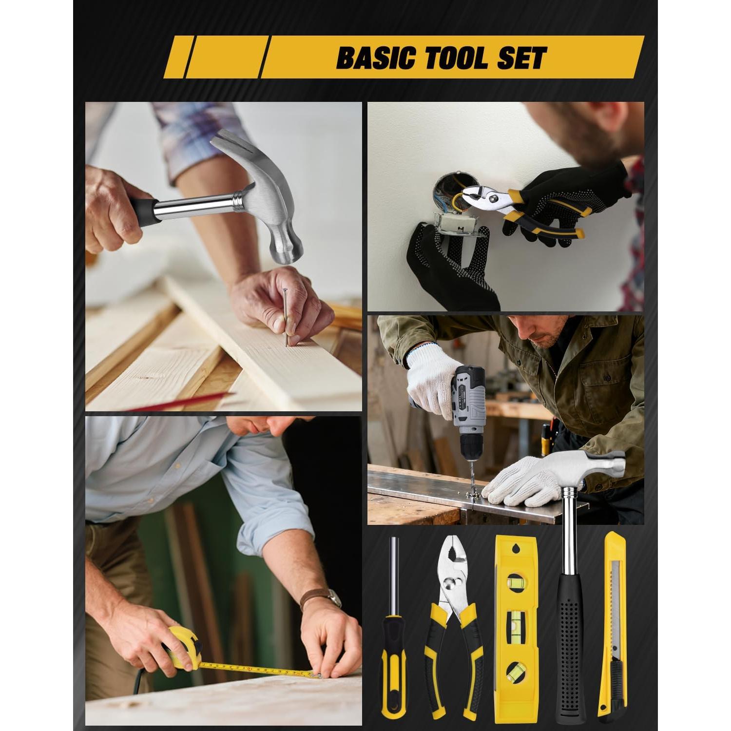 Juego de Herramientas 139 Piezas YingQu con Taladro Inalámbrico 8V