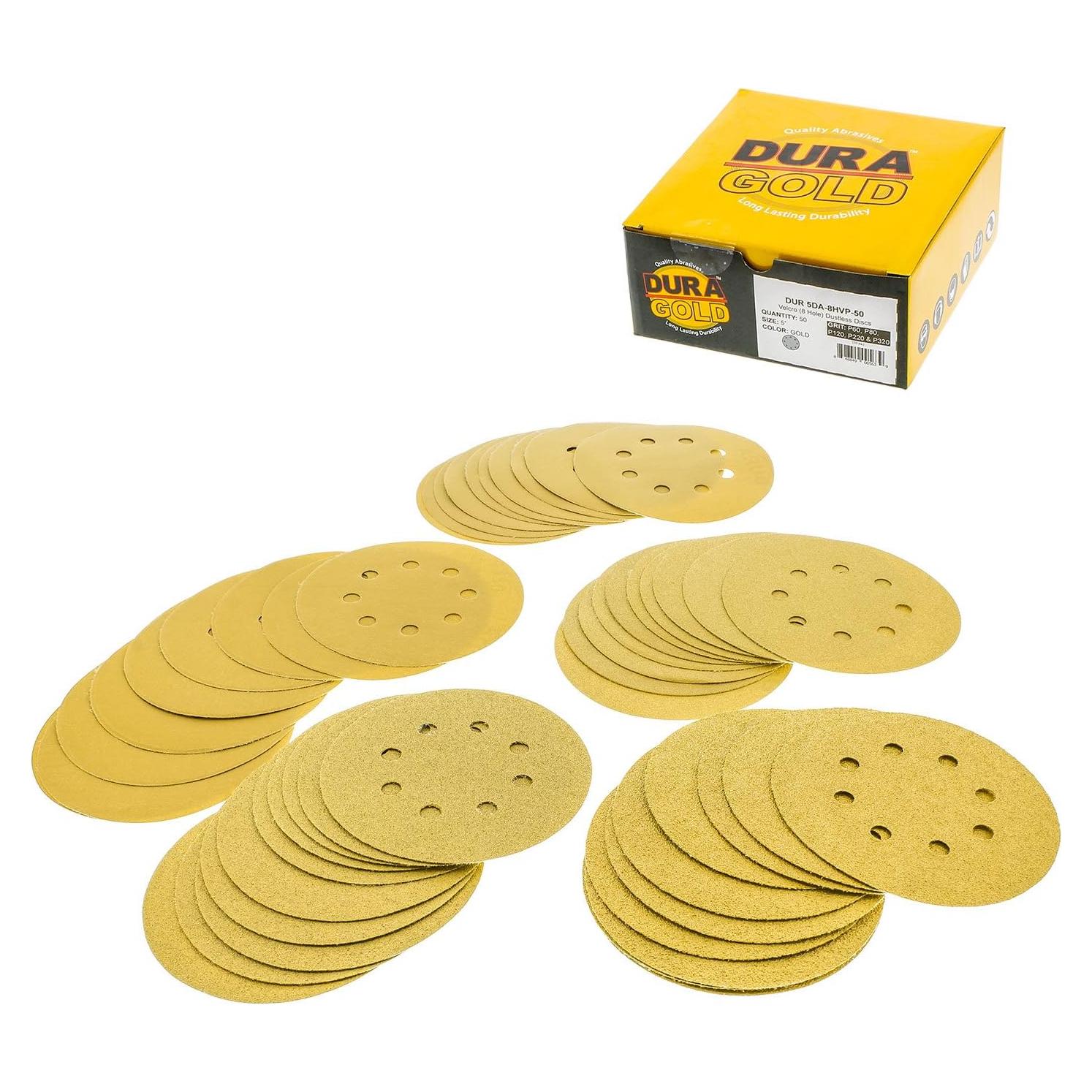 Discos de Lijado Dura-Gold Premium 5" - 50 Piezas Variadas