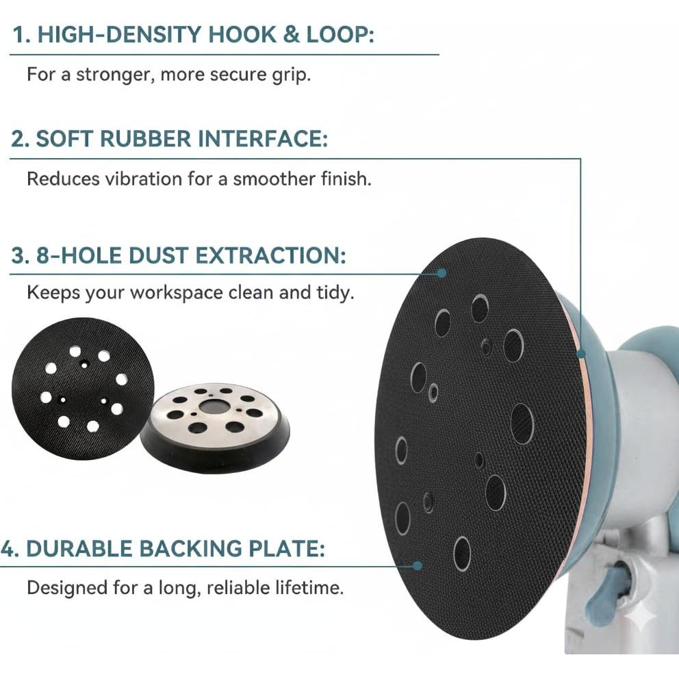 Almohadilla de Reemplazo DeWalt 12.7 cm 8-Hoyo Gancho y Bucle