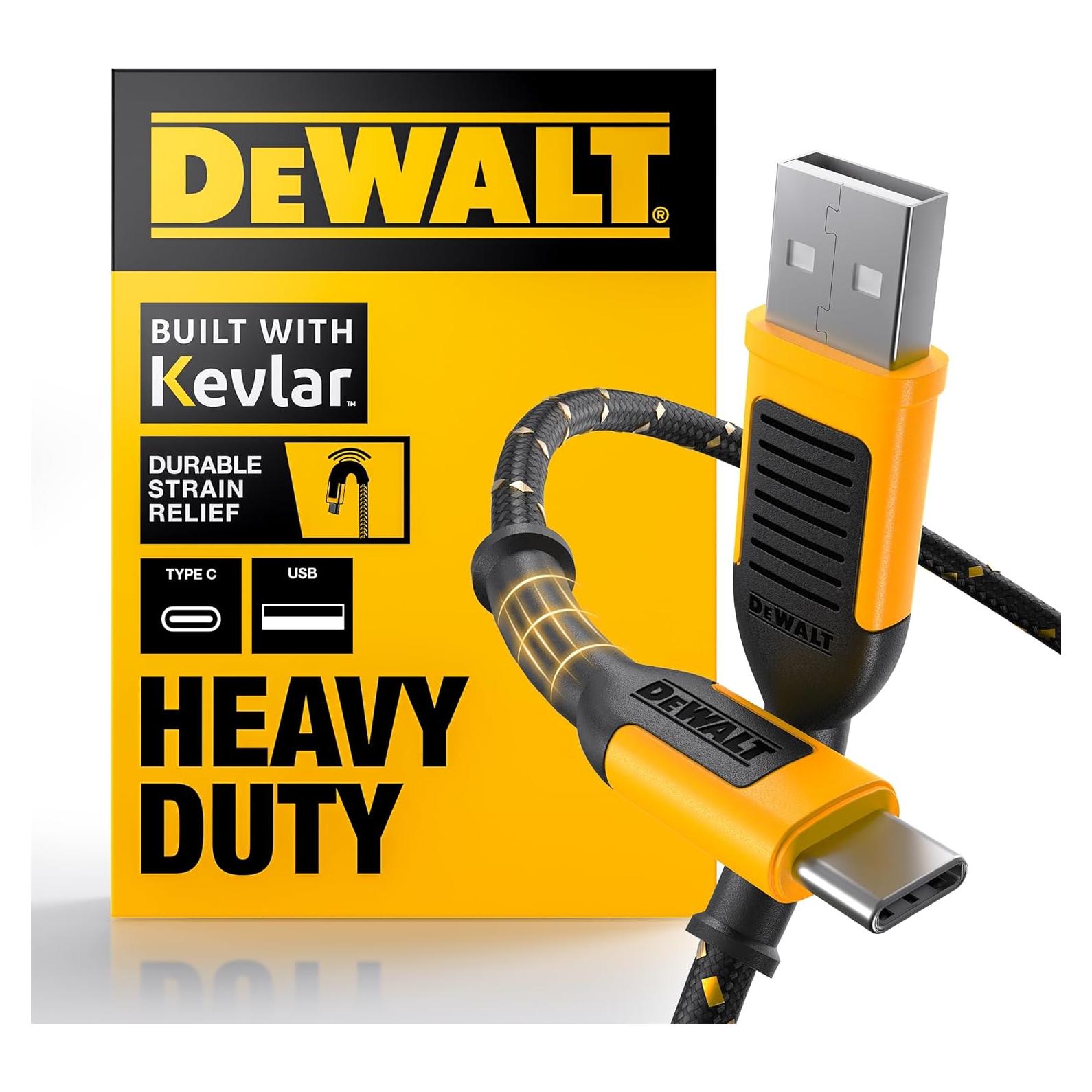 Cable USB A a USB C DEWALT 1.83 m alta resistencia