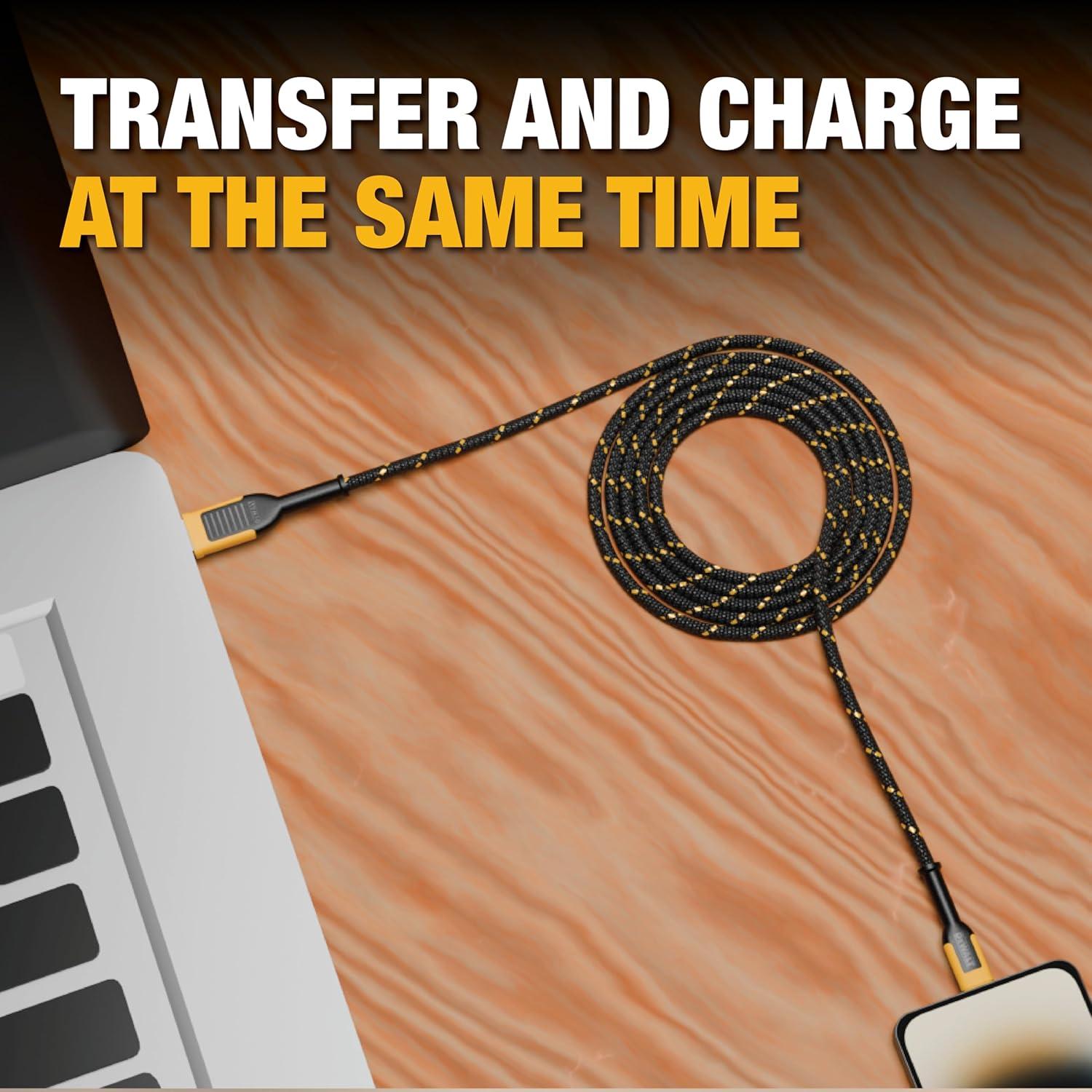 Cable USB A a USB C DEWALT 1.83 m alta resistencia