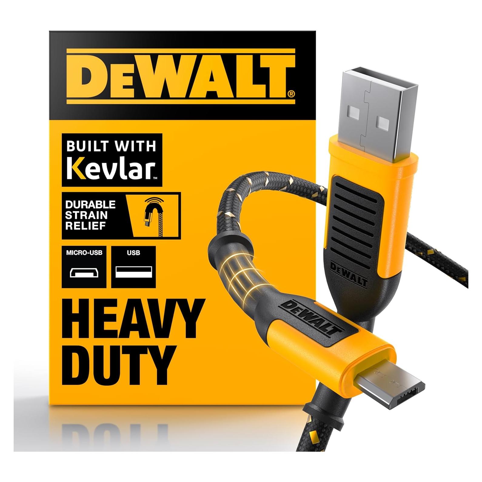 Cable USB a Micro-USB DEWALT 1.83m Alta Resistencia