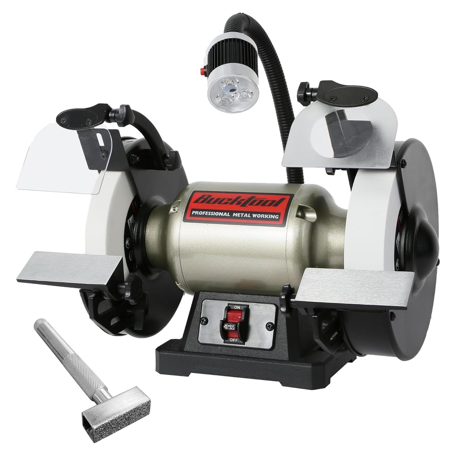 Esmeril de Banco BUCKTOOL TDS-200C4HL 8" 3/4 HP Baja Velocidad