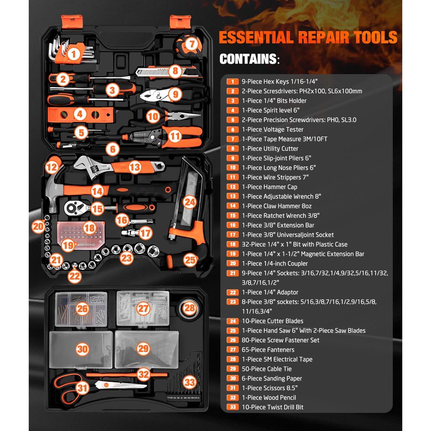 Juego de Herramientas 328 Piezas YingQu - Caja con Cajón