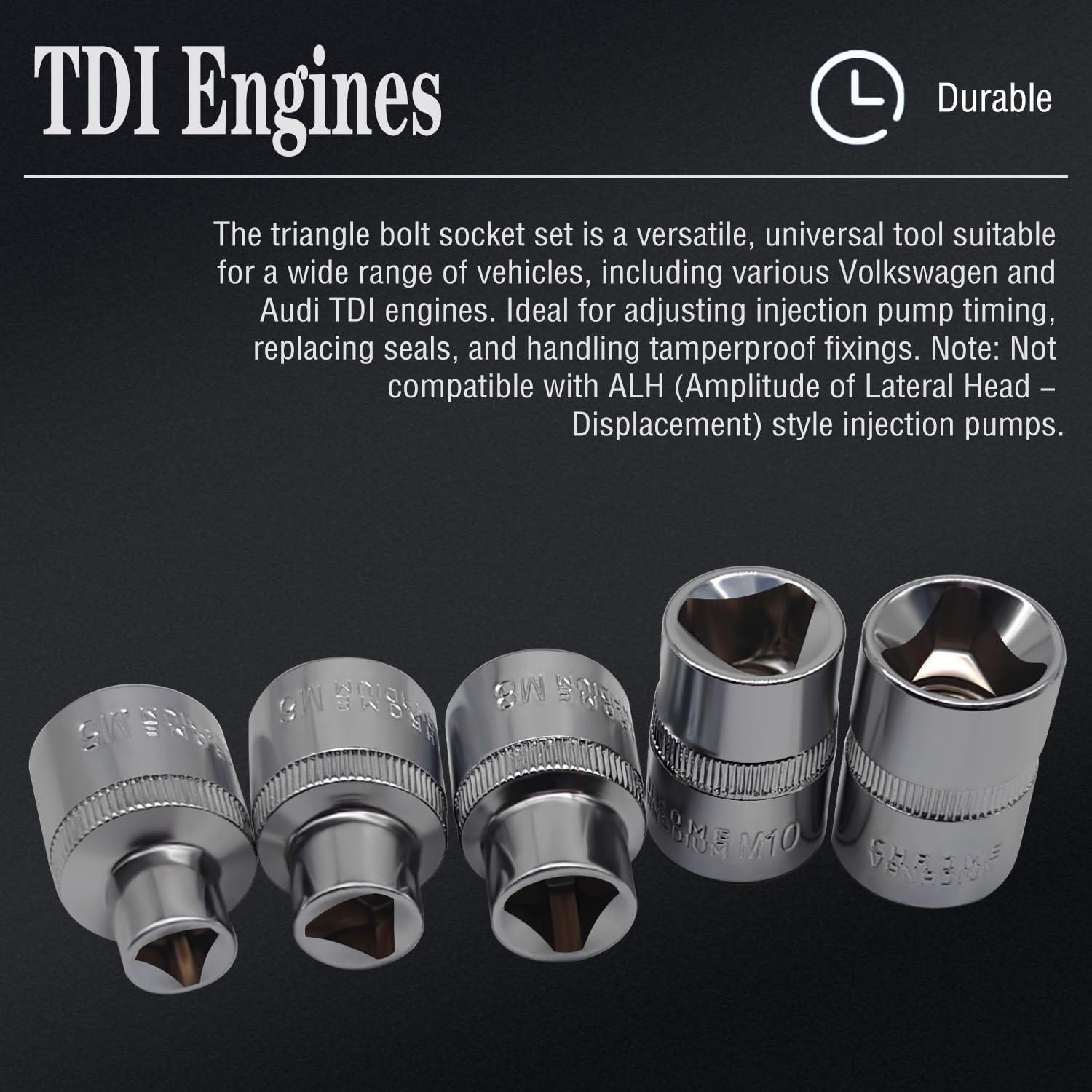 Juego de 5 Enchufes Triangulares JEUCLEL para Motores TDI