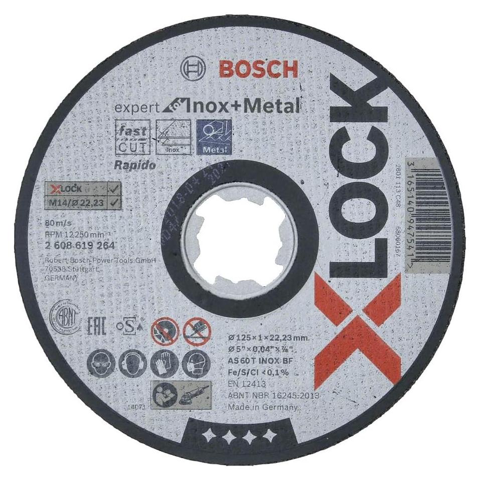 Disco de Corte Bosch Professional 125 mm X-LOCK para Inox y Metal