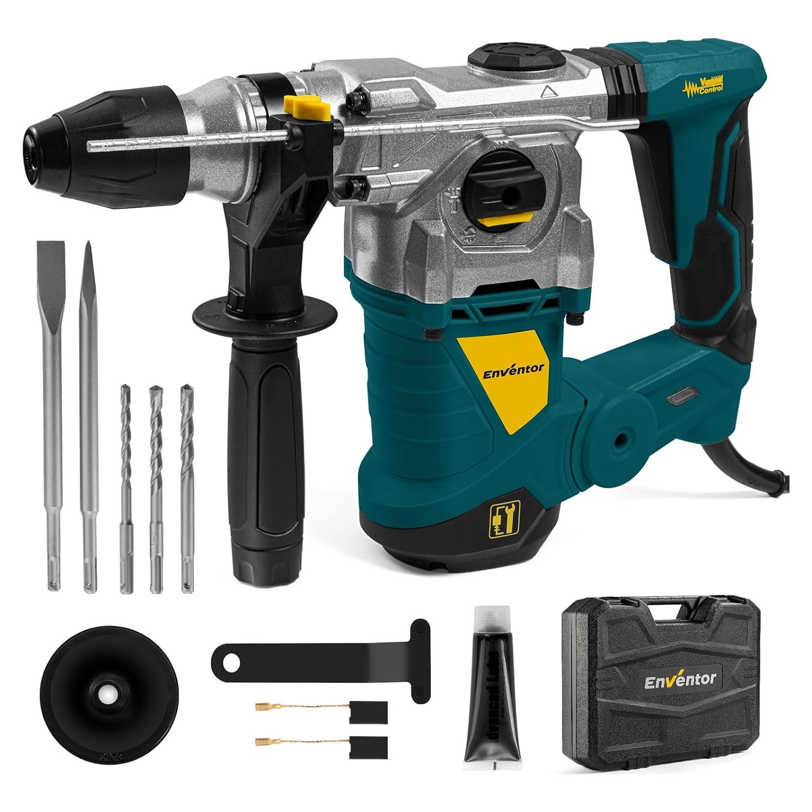 Martillo Perforador Rotativo Enventor 1500W 4 Funciones Azul