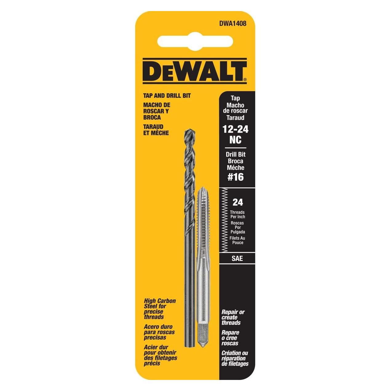 Juego de Taladro y Rosca Dewalt DWA1408 24mm 2 Piezas