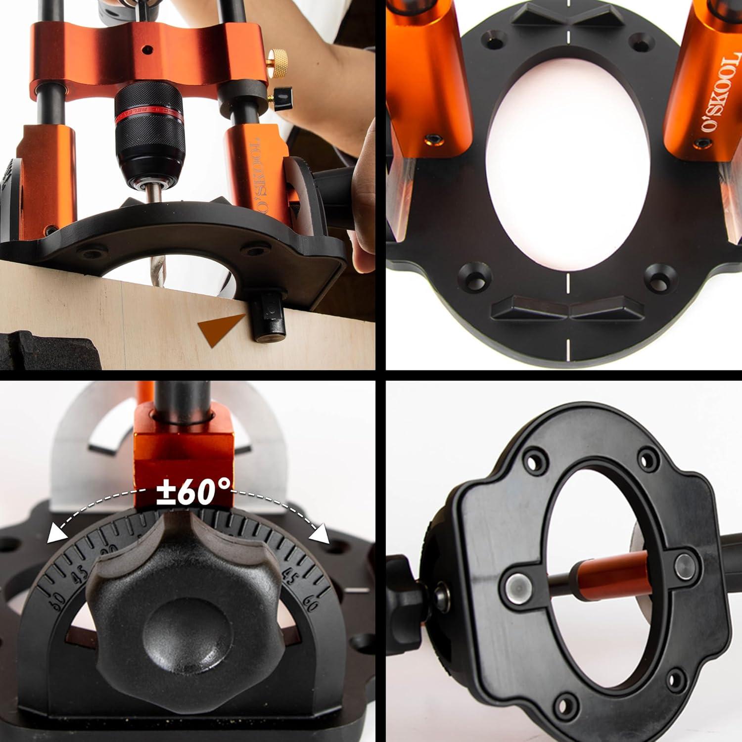 Guía de Taladro Multi-Angulo O'SKOOL Ajustable 0° a 60°