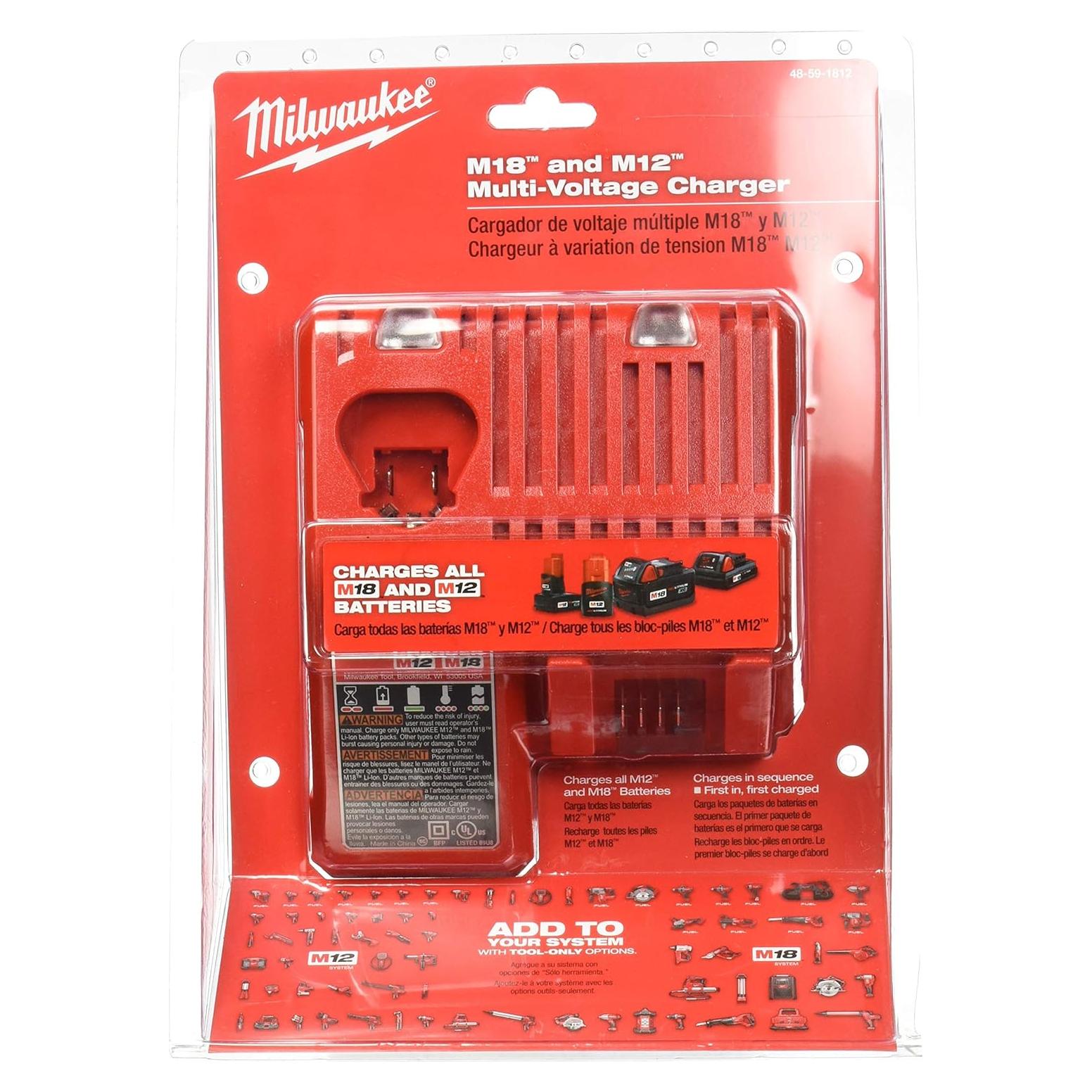Cargador de Batería Milwaukee 48-59-1812 12V/18V Multivoltaje