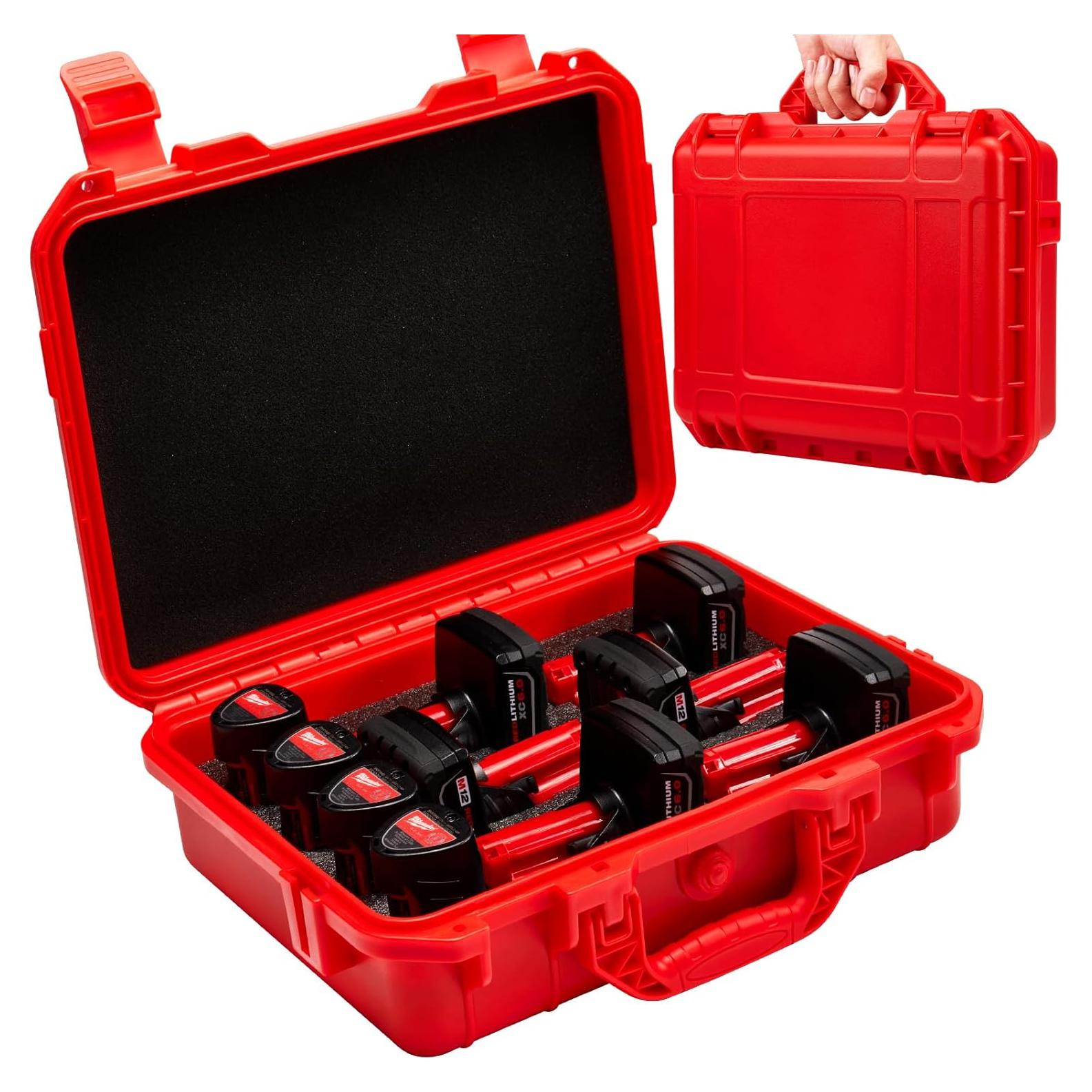 Funda para 10 Baterías Milwaukee M12 | Caja Dura Protectora