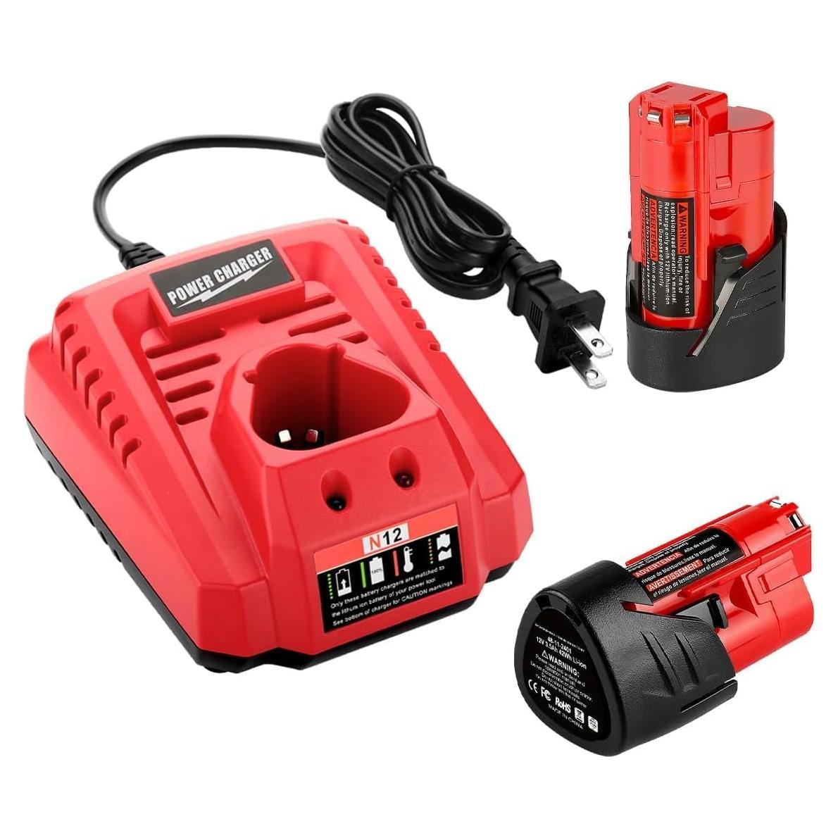 Kit Baterías y Cargador ANTRobut 12V 3500mAh Milwaukee M12