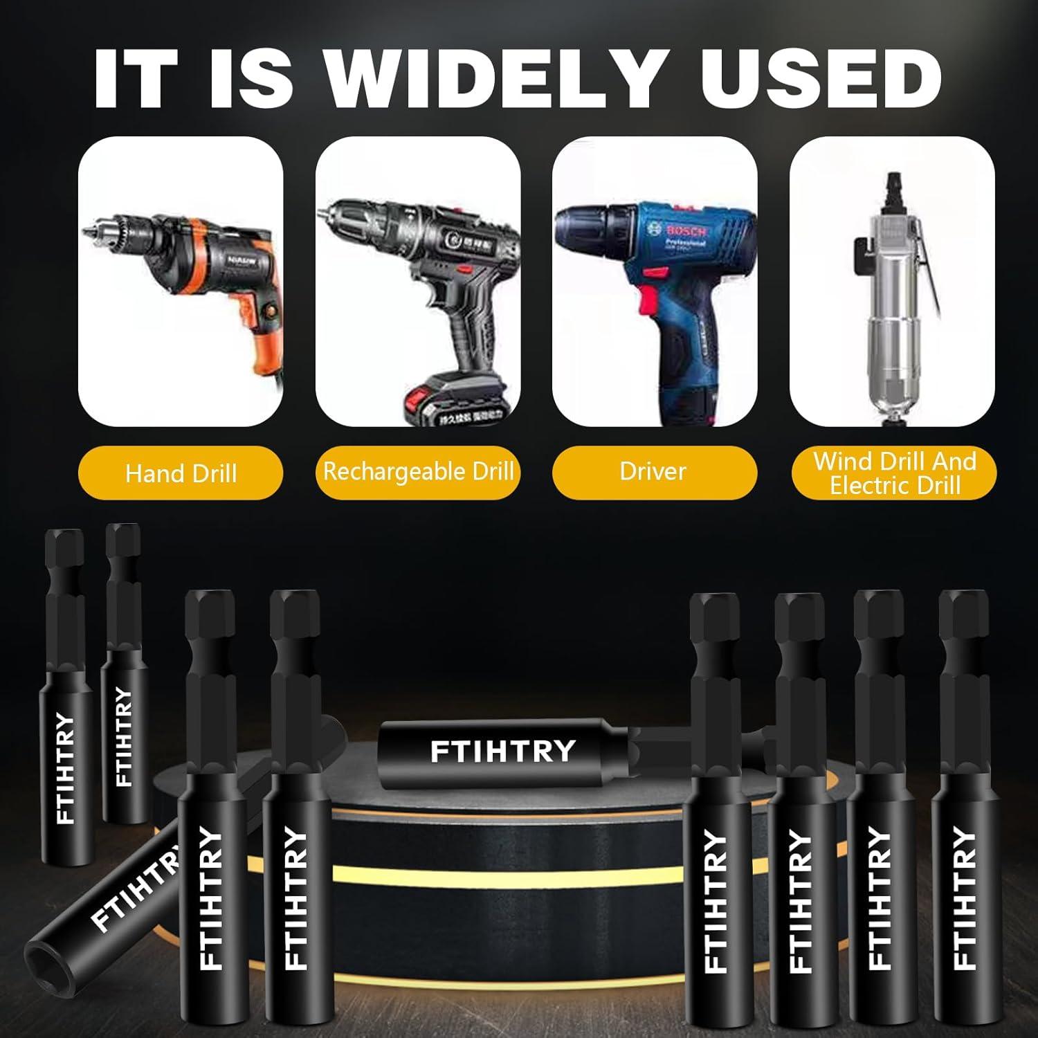 Soporte de Broca Magnético FTIHTRY 60mm 100mm 150mm 9pcs