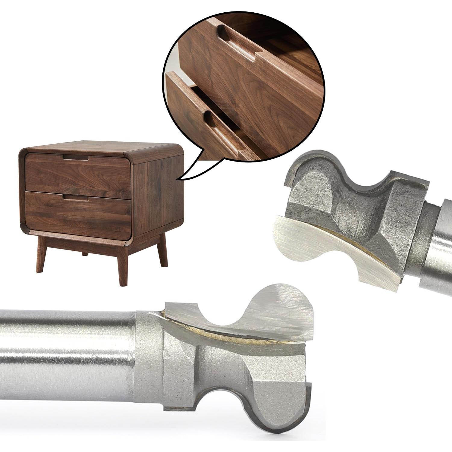 Juego de 2 fresas para tiradores Akylin 1/2" vástago carburo