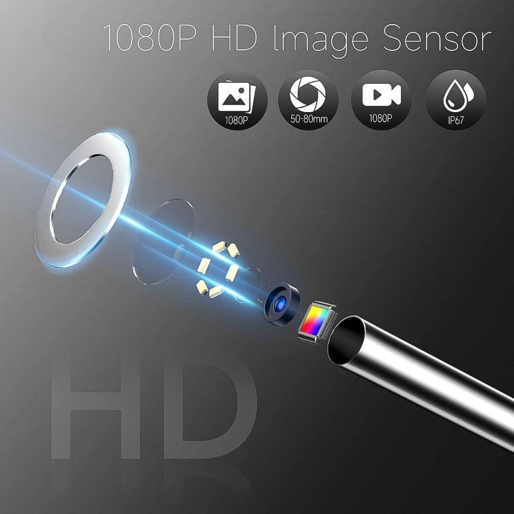 Borescopio Articulado Zealtron 5" HD 1080P con Luz 1.52m