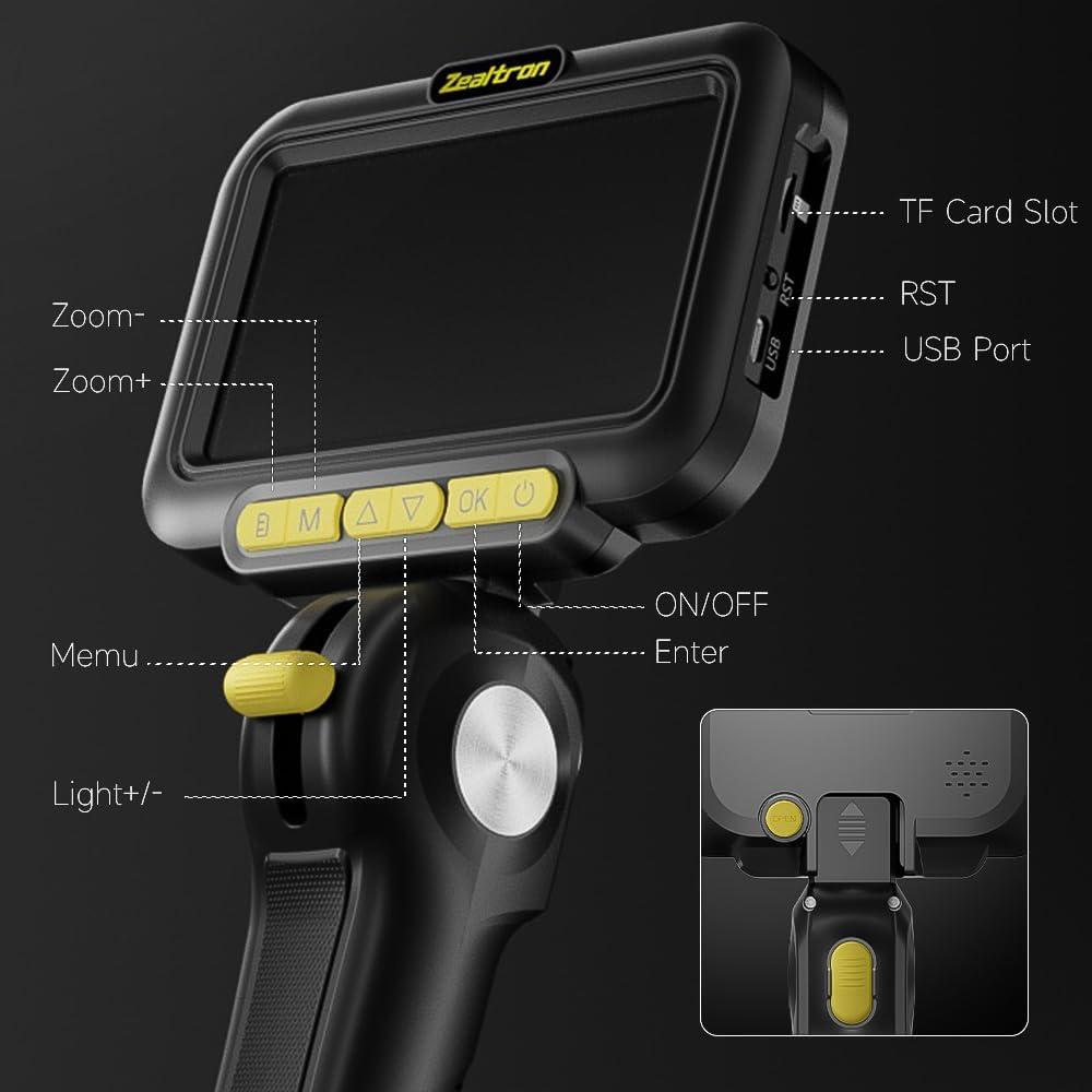 Borescopio Articulado Zealtron 5" HD 1080P con Luz 1.52m