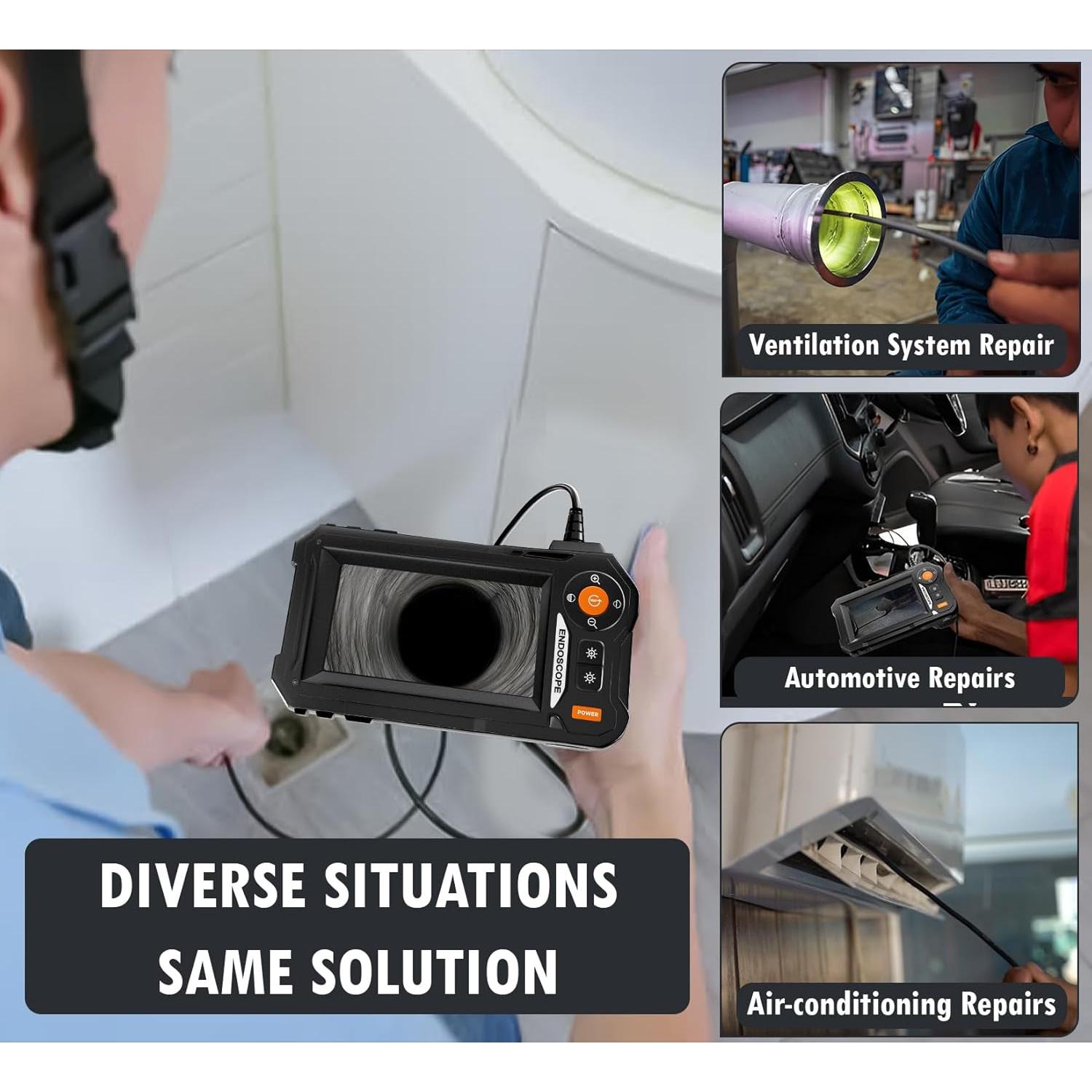 Cámara Endoscopio Amylac 5m IP67 1080P con Luz 4.3"