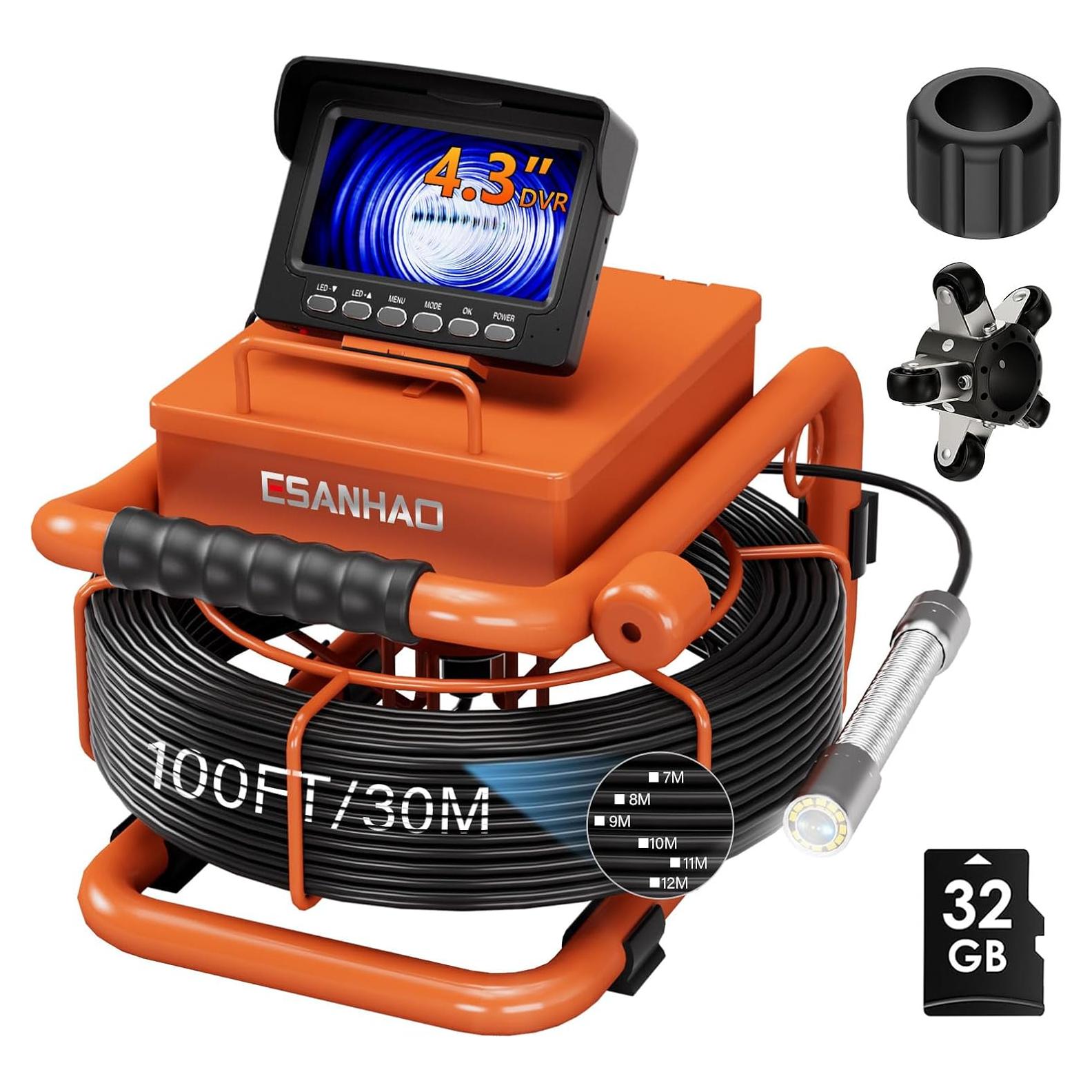 Cámara de Alcantarillado ESANHAO 30M HD 1000TVL 4.3" IPS