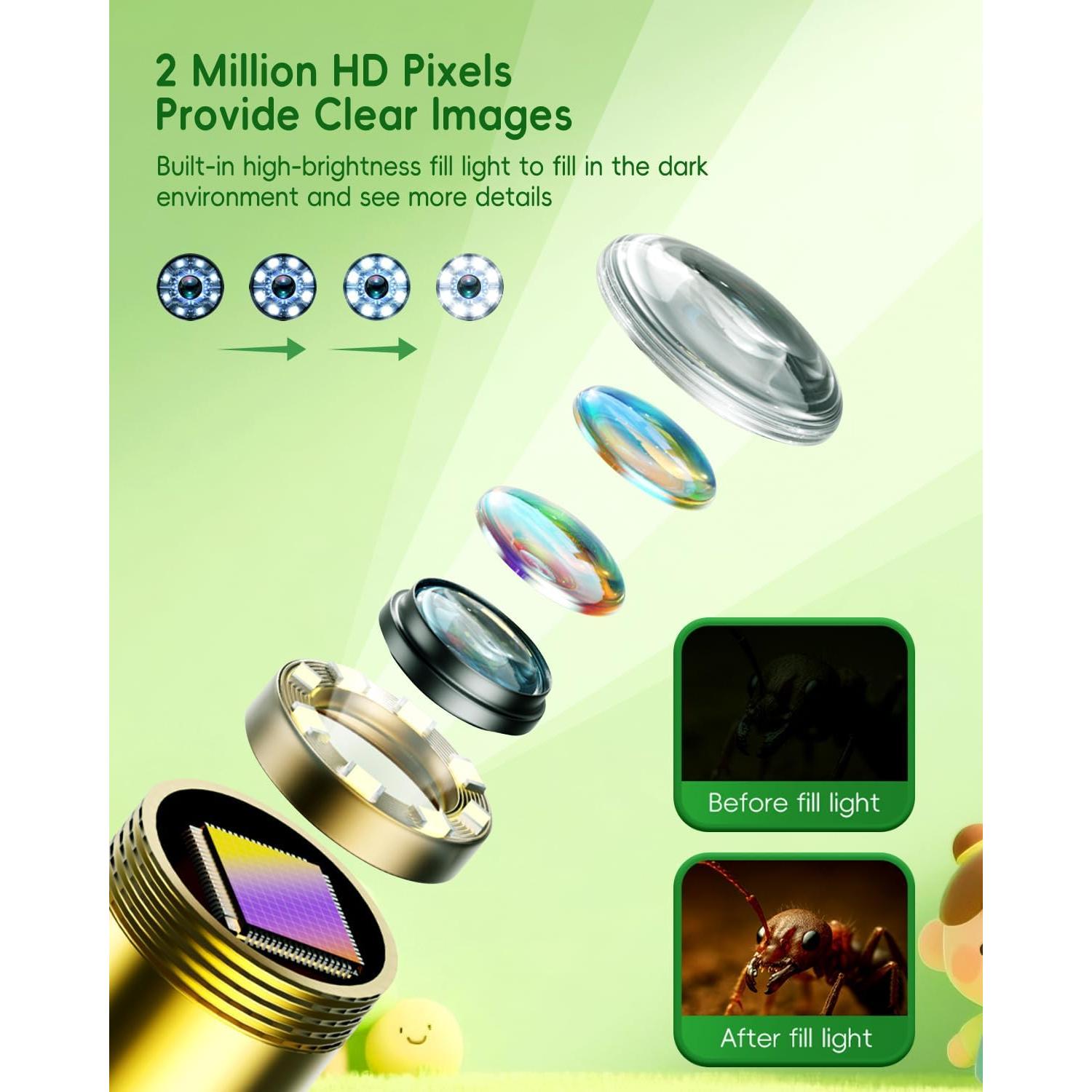 Cámara de Borescopio para Niños Ashfly G21 con Luz LED