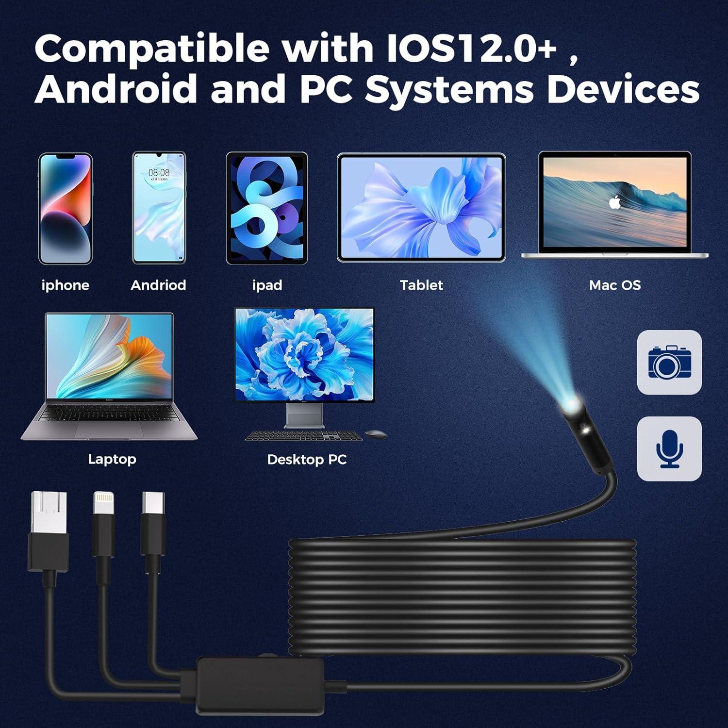 Cámara Endoscópica Doble Lente Trizotek 1920HD IP67