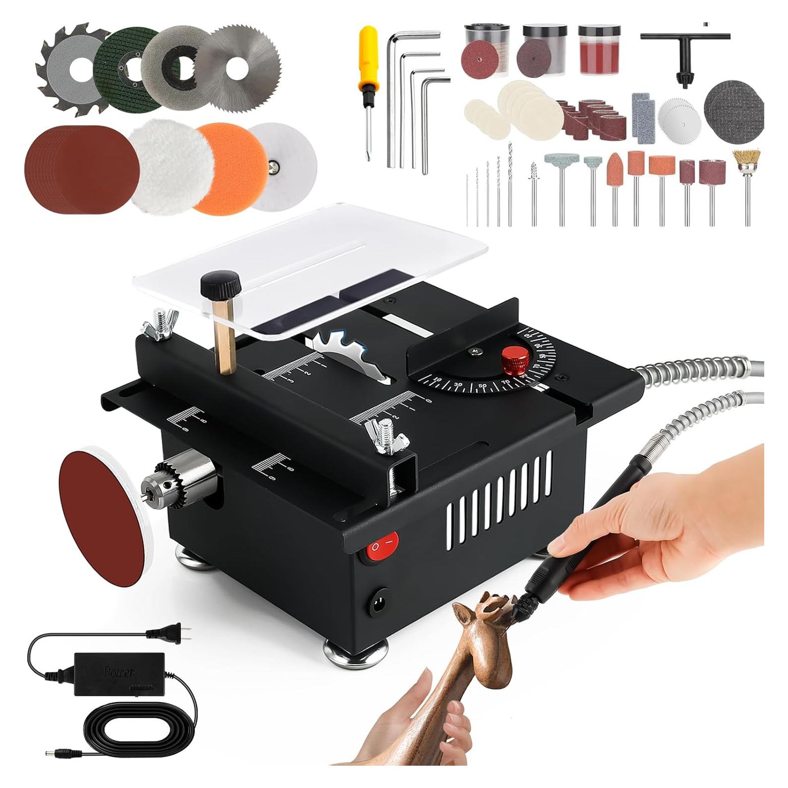 Sierra de Mesa Mini YSJWAER 100W Portátil Ajustable 16mm