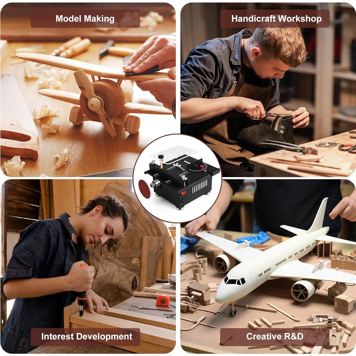 Sierra de Mesa Mini YSJWAER 100W Portátil Ajustable 16mm