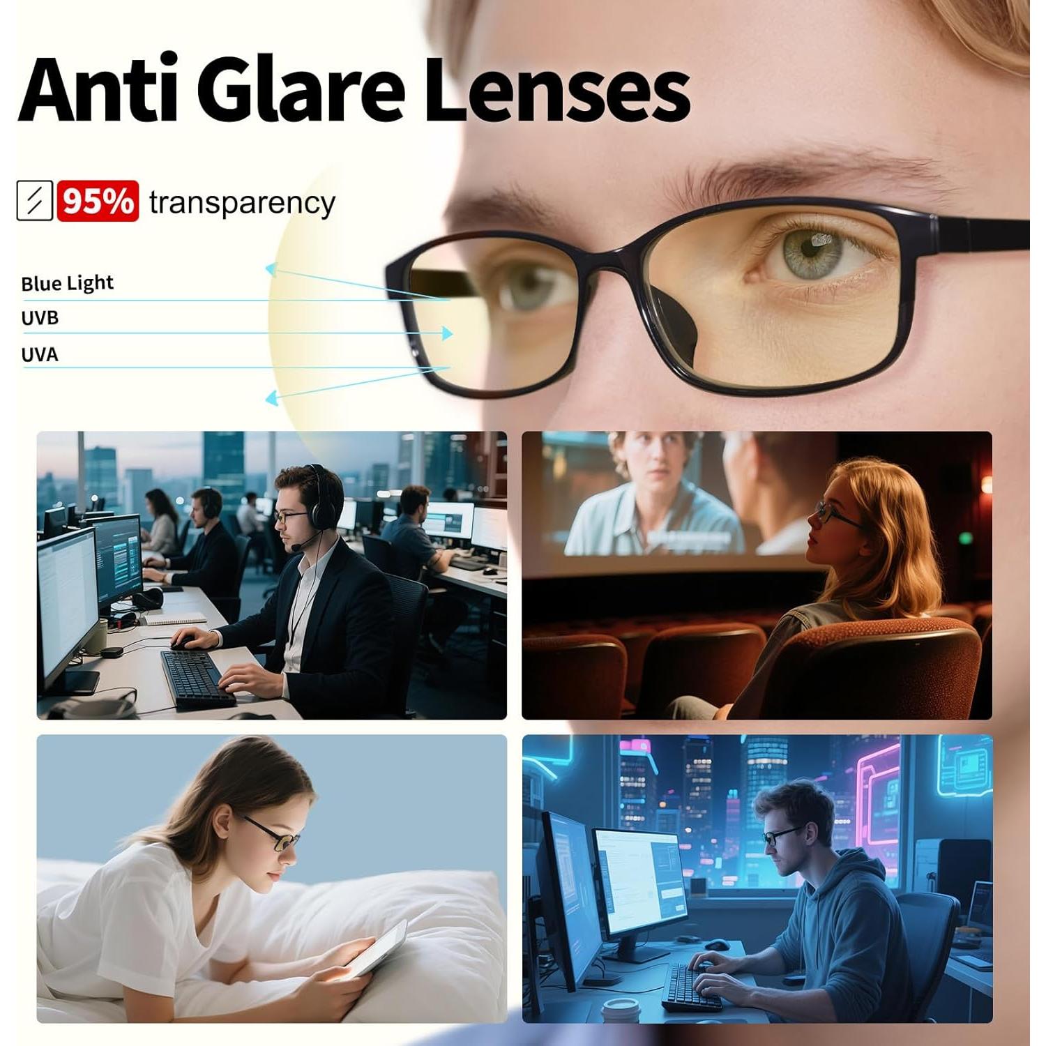 Gafas bloqueadoras de luz azul CYBNOTA HD, anti fatiga ocular