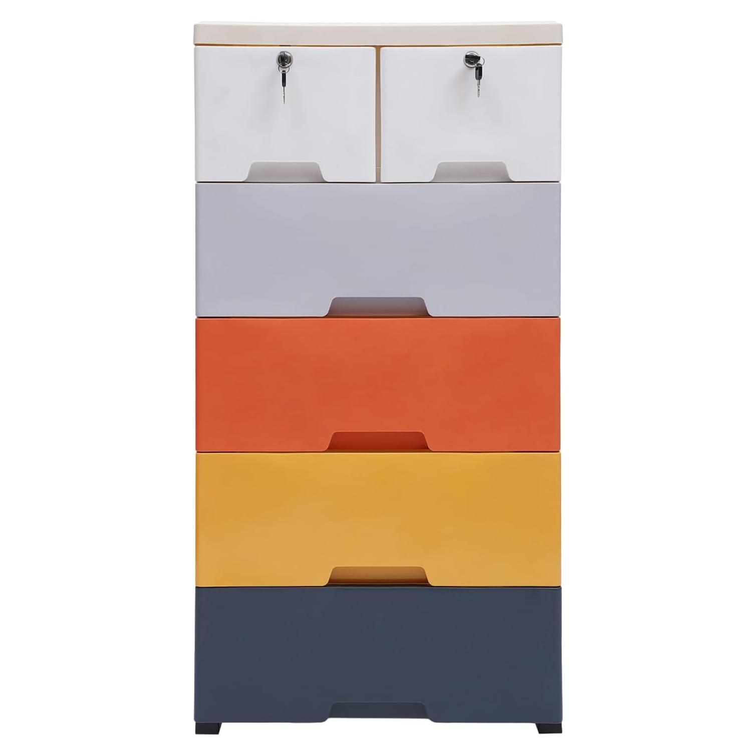 Armario de Almacenamiento QUSKLISU con 6 Cajones 50x35x102cm