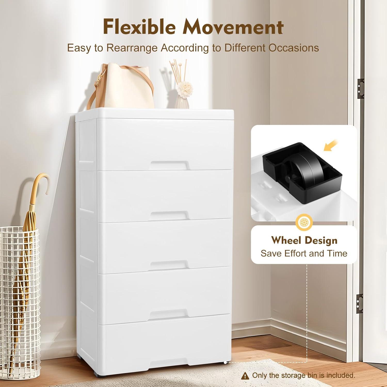 Torre de Almacenamiento Vertical DKSLALALI 5 Cajones Blanca