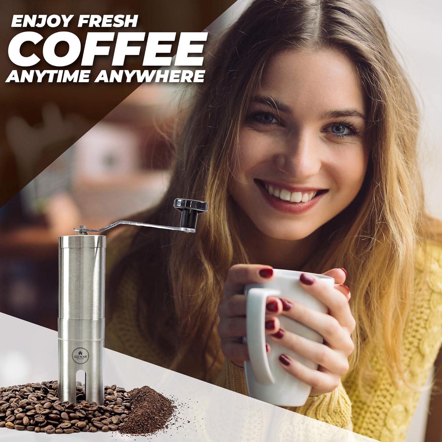 Molino de Café Manual EZE Homegoods Acero Inoxidable 220g