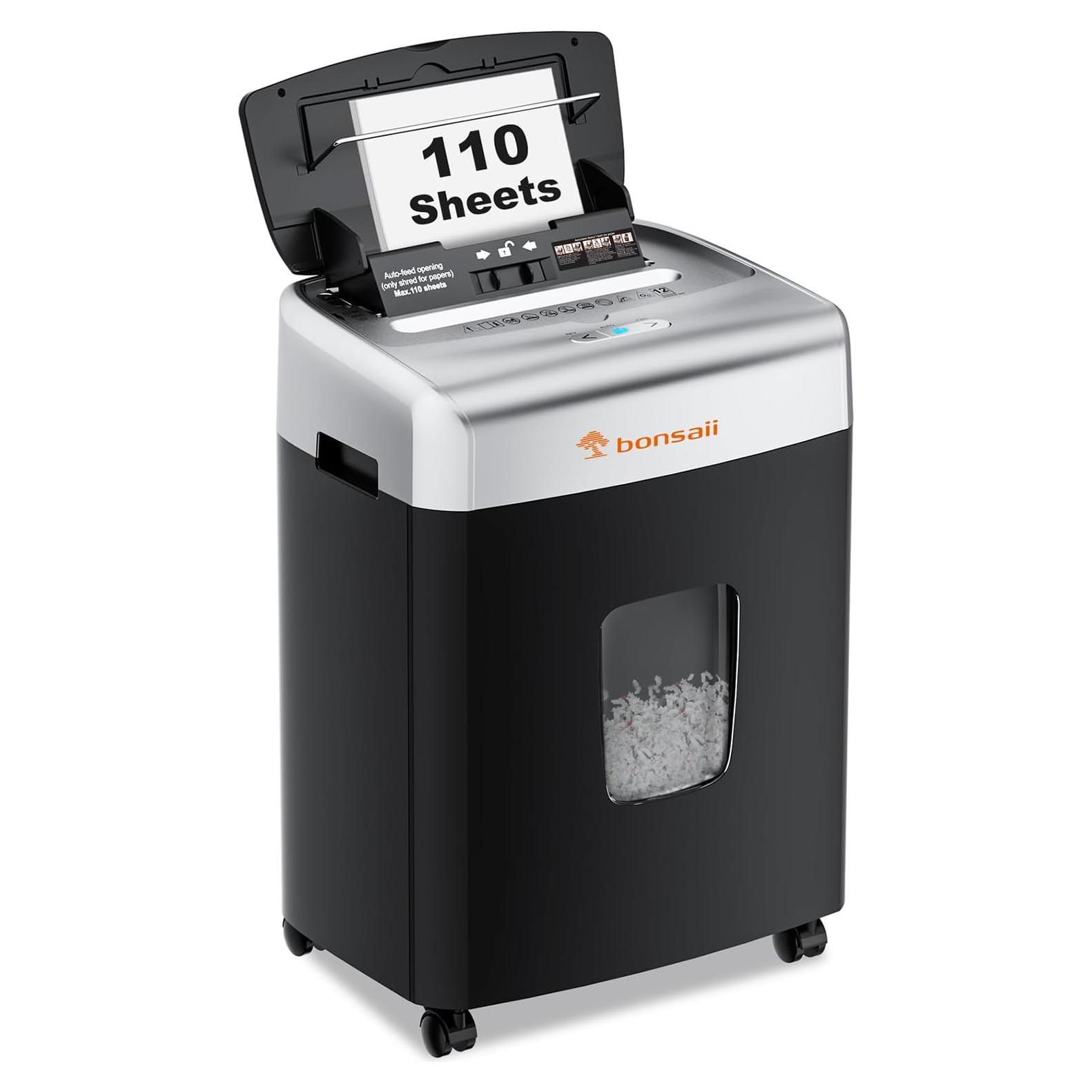 Destructora de papel Bonsaii 110 hojas automática P-4 seguridad