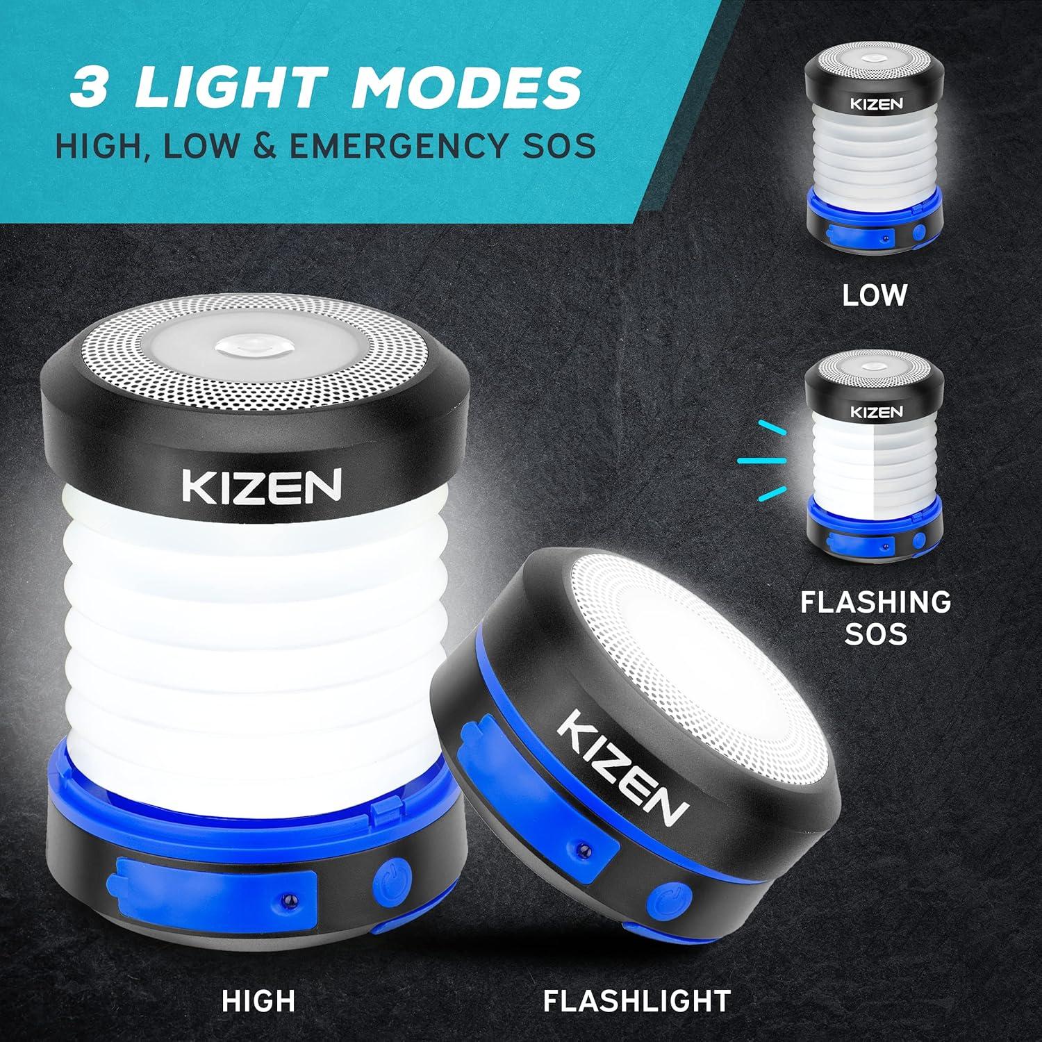 Linterna Solar Kizen Plegable LED 1000 mAh Azul