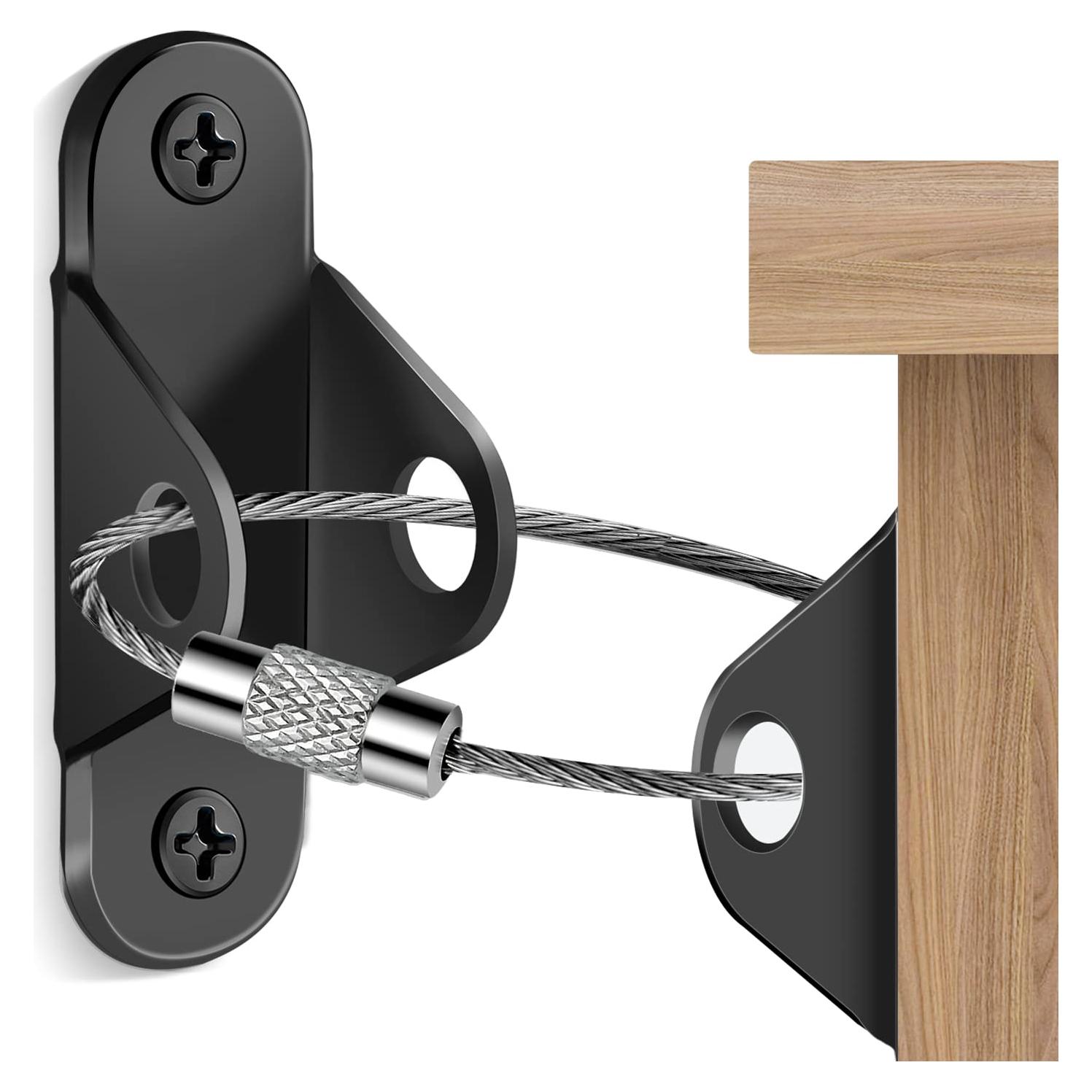 Anclajes Antivuelco para Muebles Negro - 10 Paquetes de Seguridad