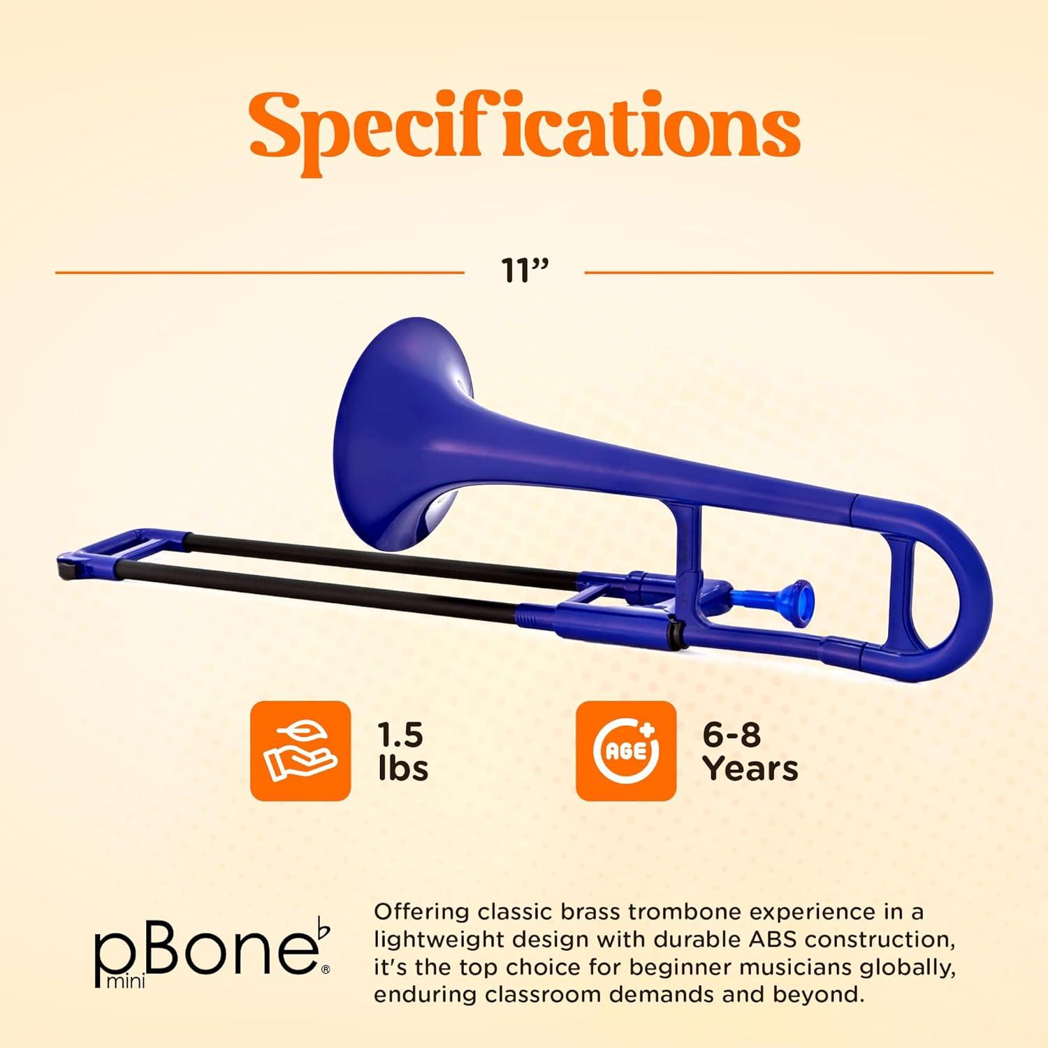 Trompeta Mini pBone Azul para Niños - Ligera y Ergonómica