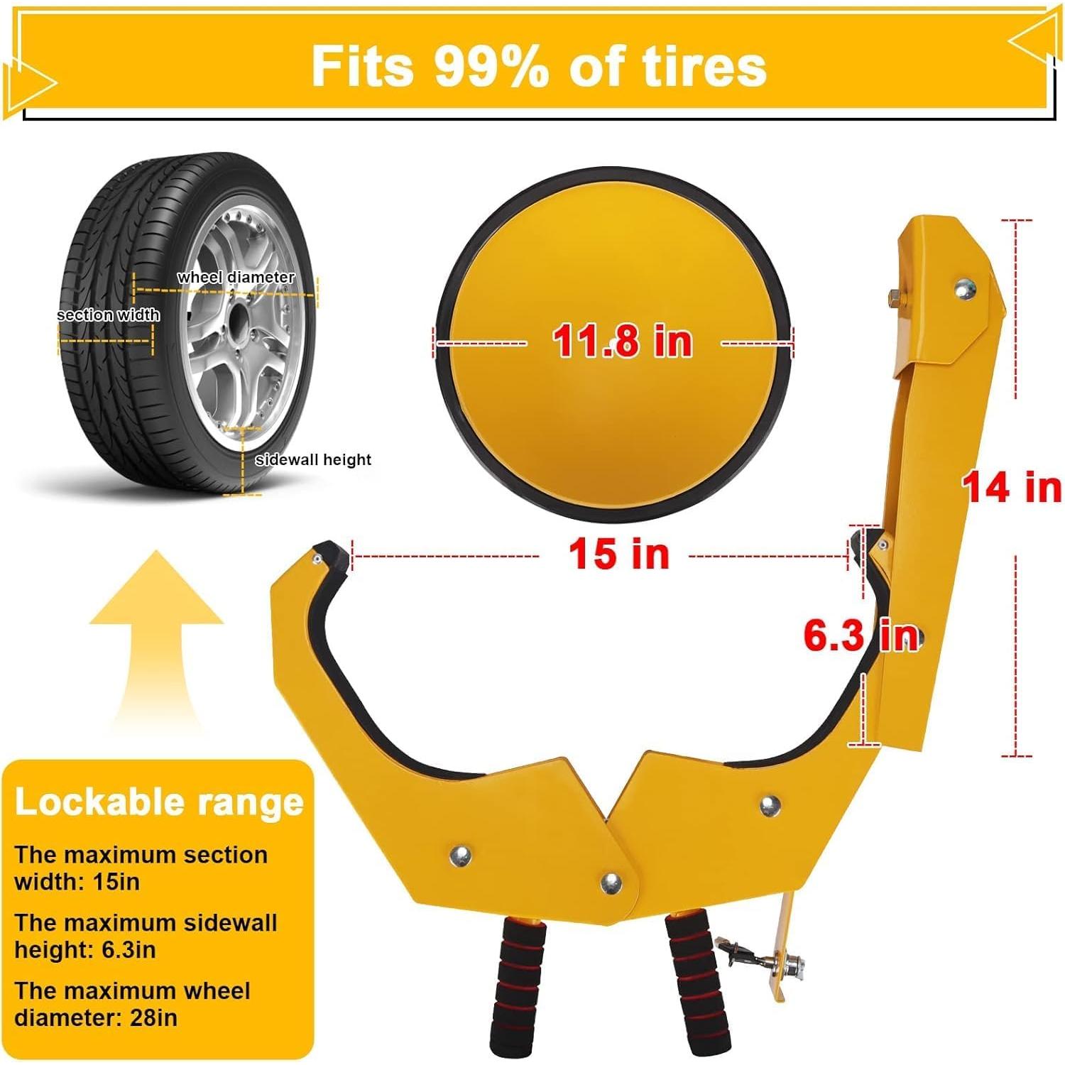 Candado de Rueda Antirrobo Turnart 819 Amarillo 5.9kg