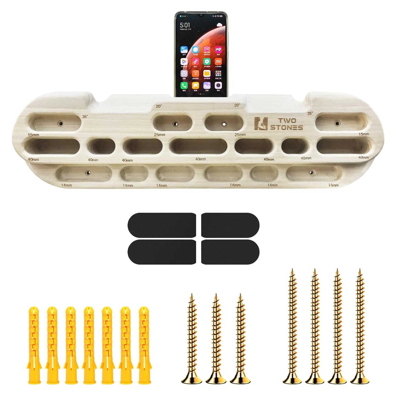 Hangboard TWO STONES para Escalada y Entrenamiento de Fuerza