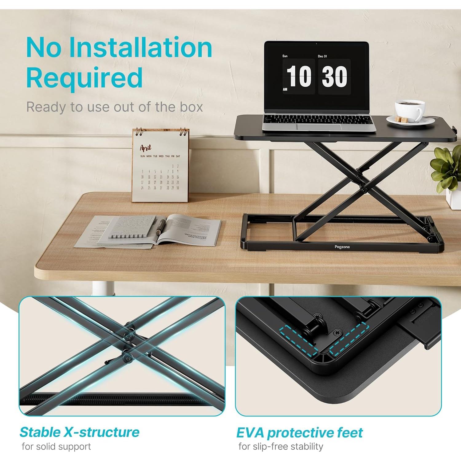 Soporte Ergonómico para Teclado Pegzone Ajustable 24x12 Negro