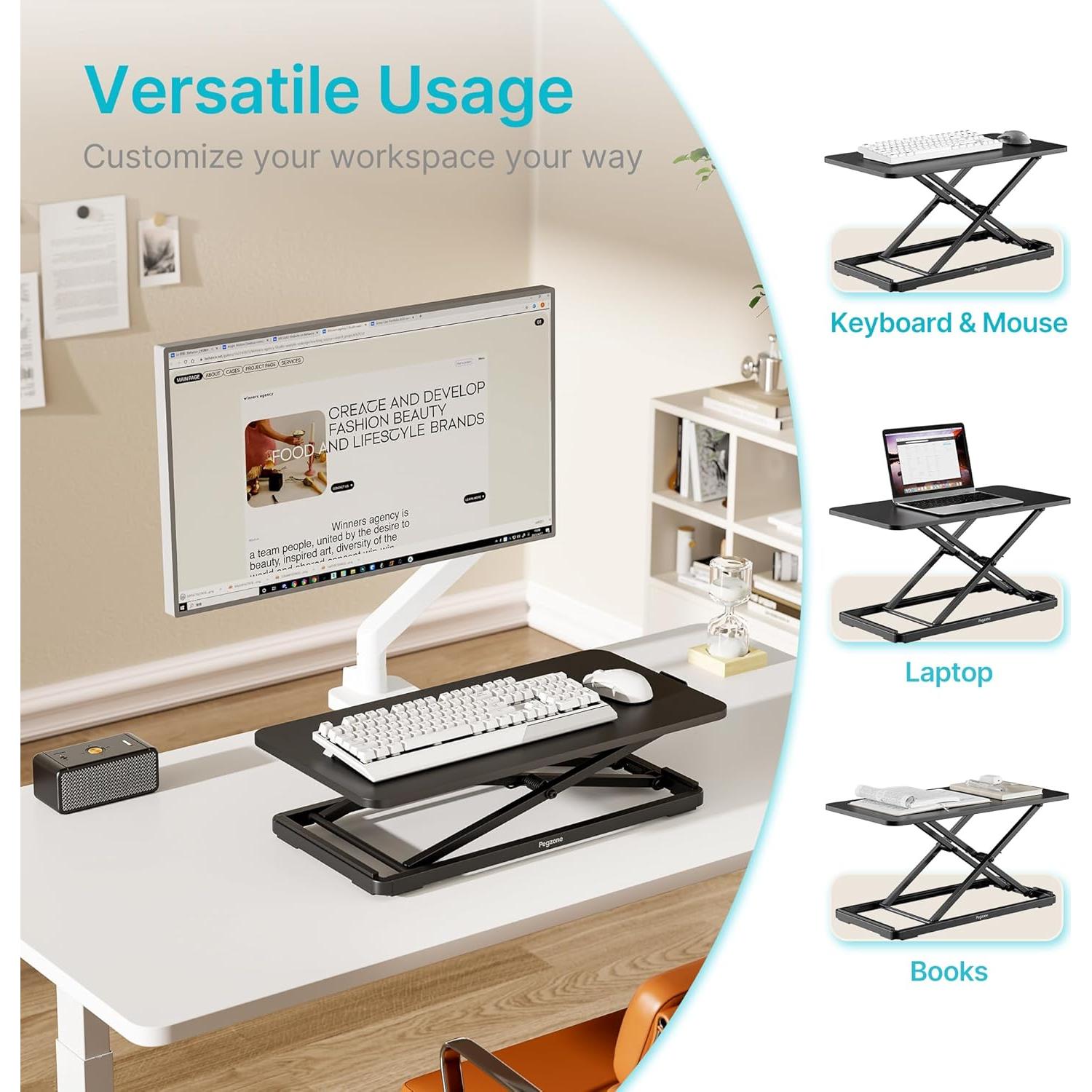 Soporte Ergonómico para Teclado Pegzone Ajustable 24x12 Negro