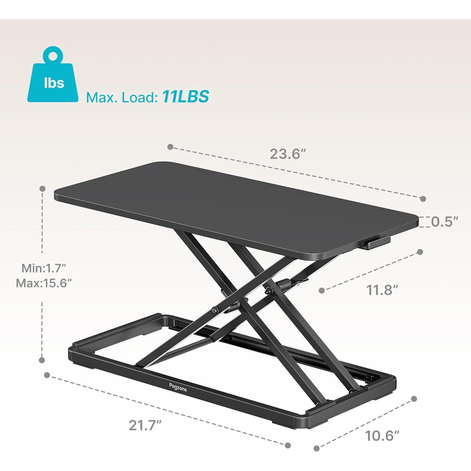 Soporte Ergonómico para Teclado Pegzone Ajustable 24x12 Negro