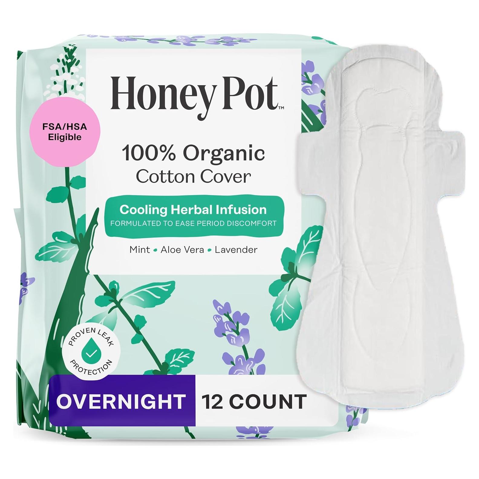 Compresas Nocturnas Herbales The Honey Pot - 12 Unidades