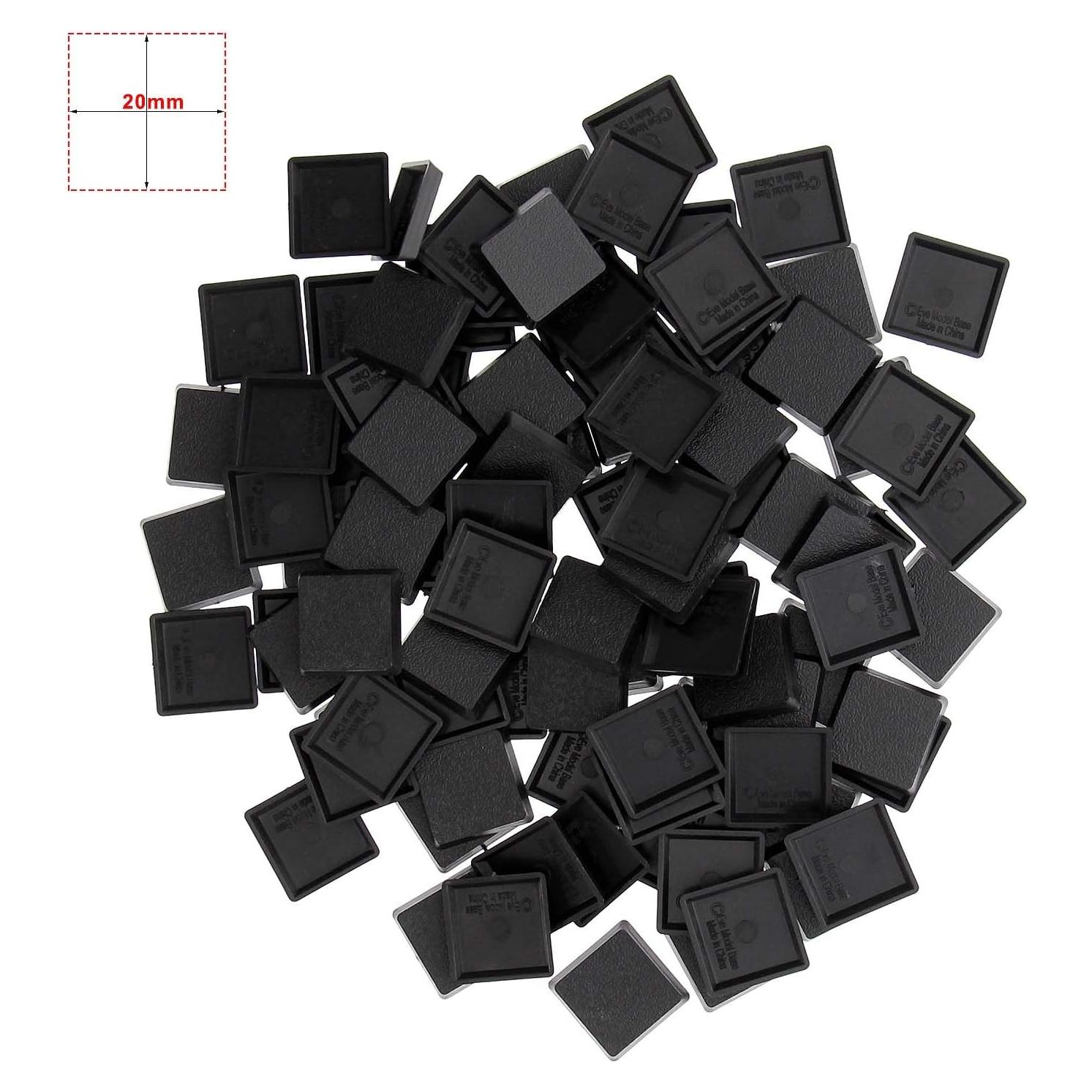Bases Cuadradas Negras 20mm Evemodel - 100 Piezas para Miniaturas