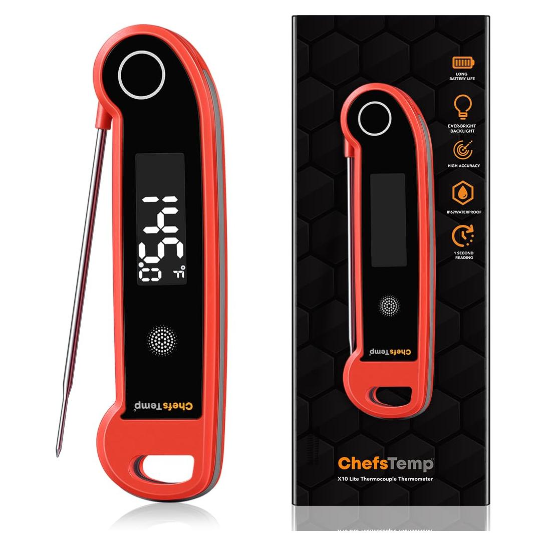 Termómetro Digital Instantáneo ChefsTemp X10 Lite para Carne Rojo