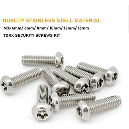 Kit de Tornillos de Seguridad Torx T10 - 60 Pcs M3 Acero Inoxidable